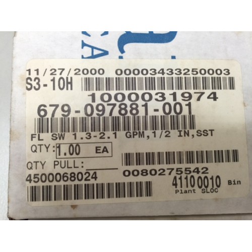 LAM Research 679-097881-001 KOBOLD PSR5215 Paddle Flow Switch